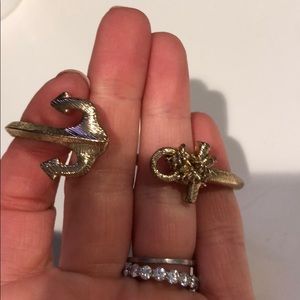 Gold anchor adjustable bracelet